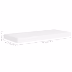 vidaXL 2x Floating Wall Shelves White 60x23.5x3.8 cm MDF Display Hanging Rack - Additional view 7