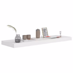 vidaXL 2x Floating Wall Shelves White 80x23.5x3.8 cm MDF Display Hanging Rack - Additional view 6