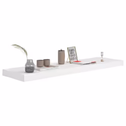vidaXL 4x Floating Wall Shelves White 90x23.5x3.8 cm MDF Display Hanging Rack - Additional view 6