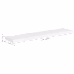vidaXL Floating Wall Shelf White 120x23.5x3.8 cm MDF Display Book Hanging Rack - Additional view 5