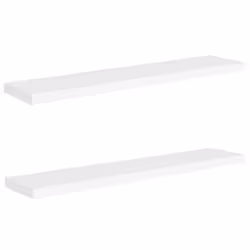 vidaXL 2x Floating Wall Shelves White 120x23.5x3.8 cm MDF Display Hanging Rack