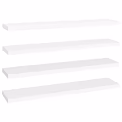 vidaXL 4x Floating Wall Shelves White 120x23.5x3.8 cm MDF Display Hanging Rack