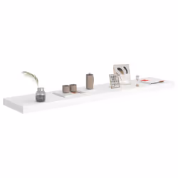 vidaXL 4x Floating Wall Shelves White 120x23.5x3.8 cm MDF Display Hanging Rack - Additional view 6