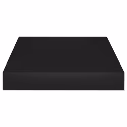 vidaXL 2x Floating Wall Shelves Black MDF Display Ledge Hanging CD Rack Board