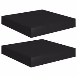 vidaXL 2x Floating Wall Shelves Black MDF Display Ledge Hanging CD Rack Board - Additional view 5