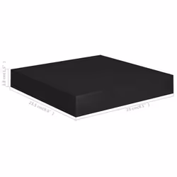 vidaXL 2x Floating Wall Shelves Black MDF Display Ledge Hanging CD Rack Board - Additional view 6