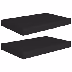vidaXL 2x Floating Wall Shelves Black 40x23x3.8 cm MDF Display Bookcase Ledge