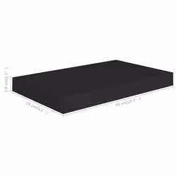 vidaXL 2x Floating Wall Shelves Black 40x23x3.8 cm MDF Display Bookcase Ledge - Additional view 4