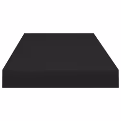 vidaXL 2x Floating Wall Shelves Black 60x23.5x3.8 cm MDF Display Hanging Rack