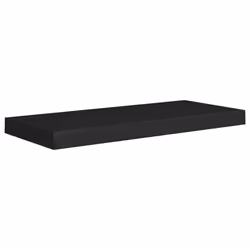 vidaXL 4x Floating Wall Shelves Black 60x23.5x3.8 cm MDF Display Hanging Rack