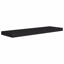 vidaXL 2x Floating Wall Shelves Black 80x23.5x3.8 cm MDF Display Hanging Rack