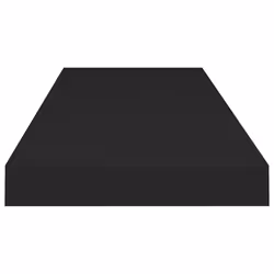 vidaXL 2x Floating Wall Shelves Black 80x23.5x3.8 cm MDF Display Hanging Rack - Additional view 5