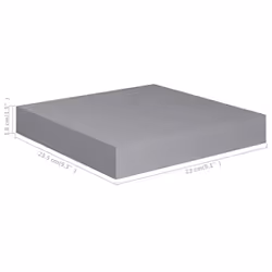 vidaXL 2x Floating Wall Shelves Grey MDF Display Ledge Hanging CD Rack Board - Additional view 7