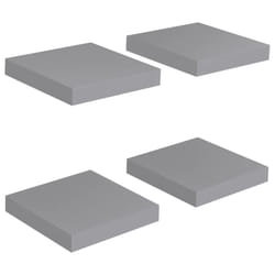 vidaXL 4x Floating Wall Shelves Grey MDF Display Ledge Hanging CD Rack Board