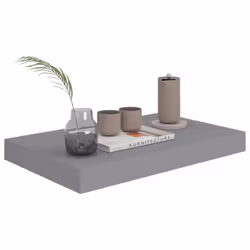 vidaXL 2x Floating Wall Shelves Grey 40x23x3.8 cm MDF Display Bookcase Ledge