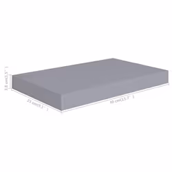 vidaXL 2x Floating Wall Shelves Grey 40x23x3.8 cm MDF Display Bookcase Ledge - Additional view 7