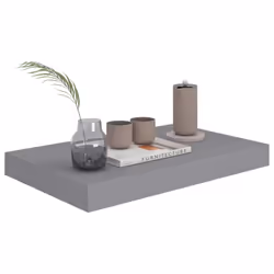 vidaXL 4x Floating Wall Shelves Grey 40x23x3.8 cm MDF Display Bookcase Ledge
