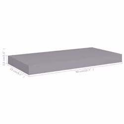 vidaXL Floating Wall Shelf Grey 50x23x3.8 cm MDF Display Bookcase Wall Ledge - Additional view 4