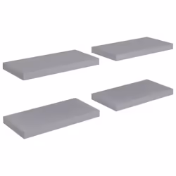 vidaXL 4x Floating Wall Shelves Grey 50x23x3.8 cm MDF Display Bookcase Ledge
