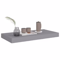 vidaXL 4x Floating Wall Shelves Grey 50x23x3.8 cm MDF Display Bookcase Ledge
