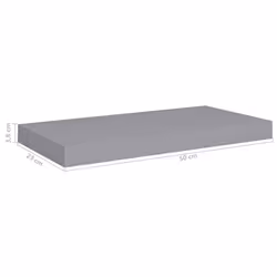 vidaXL 4x Floating Wall Shelves Grey 50x23x3.8 cm MDF Display Bookcase Ledge - Additional view 9
