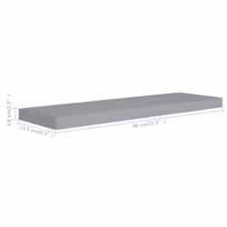 vidaXL 2x Floating Wall Shelves Grey 80x23.5x3.8 cm MDF Display Hanging Rack - Additional view 4