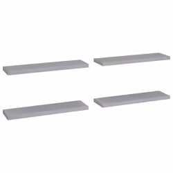 vidaXL 4x Floating Wall Shelves Grey 90x23.5x3.8 cm MDF Display Hanging Rack