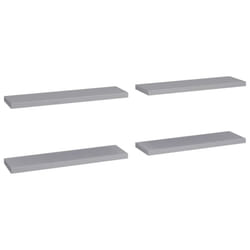 vidaXL 4x Floating Wall Shelves Grey 90x23.5x3.8 cm MDF Display Hanging Rack