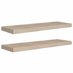 vidaXL 2x Floating Wall Shelves Oak 80x23.5x3.8 cm MDF Display Hanging Rack