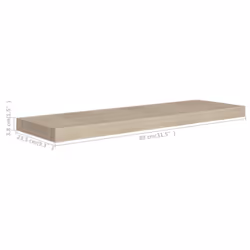 vidaXL 2x Floating Wall Shelves Oak 80x23.5x3.8 cm MDF Display Hanging Rack