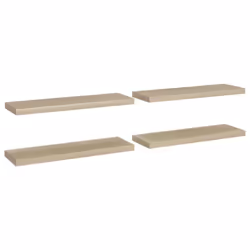 vidaXL 4x Floating Wall Shelves Oak 80x23.5x3.8 cm MDF Display Hanging Rack
