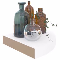 vidaXL 2x Floating Corner Shelves High Gloss White 25x25x3.8 cm MDF Display - Additional view 6
