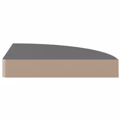 vidaXL 4x Floating Corner Shelves High Gloss Grey 25x25x3.8 cm MDF Display - Additional view 4