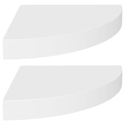 vidaXL 2x Floating Corner Shelves White 25x25x3.8 cm MDF Display Hanging Rack