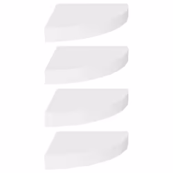 vidaXL 4x Floating Corner Shelves White 25x25x3.8 cm MDF Display Hanging Rack