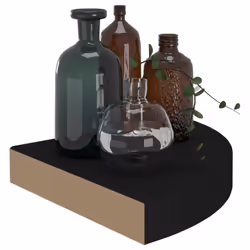 vidaXL 2x Floating Corner Shelves Black 25x25x3.8 cm MDF Display Hanging Rack - Additional view 6