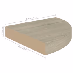 vidaXL Floating Corner Shelf Oak 25x25x3.8 cm MDF Display Hanging Rack Home - Additional view 4