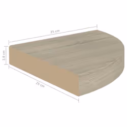 vidaXL 4x Floating Corner Shelves Oak 25x25x3.8 cm MDF Display Hanging Rack - Additional view 9