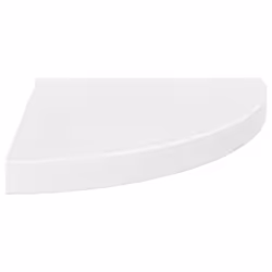 vidaXL 2x Floating Corner Shelves High Gloss White MDF Display Unit Bookcase