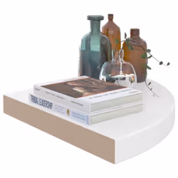 vidaXL 2x Floating Corner Shelves High Gloss White MDF Display Unit Bookcase - Additional view 6