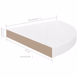 vidaXL 2x Floating Corner Shelves High Gloss White MDF Display Unit Bookcase - Additional view 7