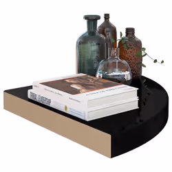 vidaXL Floating Corner Shelf High Gloss Black 35x35x3.8 cm MDF Hanging Rack - Additional view 5
