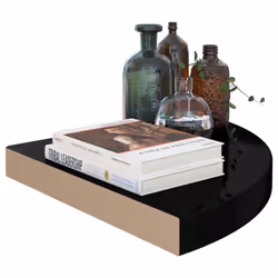 vidaXL 2x Floating Corner Shelves High Gloss Black MDF Display Unit Bookcase - Additional view 6