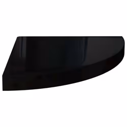 vidaXL 4x Floating Corner Shelves High Gloss Black MDF Bookcase Display Unit