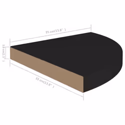vidaXL 4x Floating Corner Shelves Black MDF Display Unit Bookcase Shelving