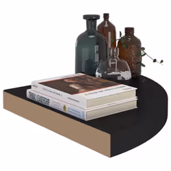 vidaXL 4x Floating Corner Shelves Black MDF Display Unit Bookcase Shelving - Additional view 6