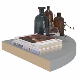 vidaXL 4x Floating Corner Shelves Grey MDF Display Unit Bookcase Shelving - Additional view 6