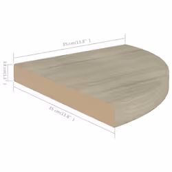 vidaXL Floating Corner Shelf Oak 35x35x3.8 cm MDF Display Hanging Rack Home - Additional view 6