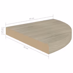 vidaXL 4x Floating Corner Shelves Oak MDF Display Unit Bookcase Shelving Home - Additional view 9