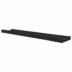 vidaXL 2x Picture Frame Ledge Shelves Black MDF Living Room Wood Shelf Home - Additional view 5